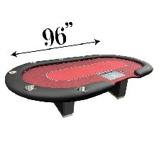 MANHATTAN 8FT PRO DEALER POKER TABLE – MADE IN CANADA RED - Photo 3