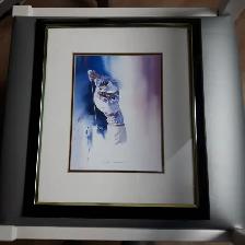 BEAU CADRE NEUF NOIR GOLD VITRÉ 12'x14'MONTRANT GOLFEUR: $15.00.