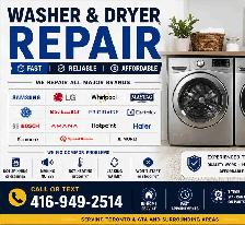 Washer & Dryer Repair • 416-949-2514 • Fast Service
