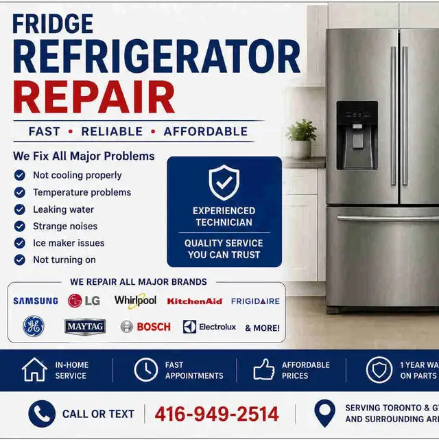 Fridge & Refrigerator Repair • 416-949-2514