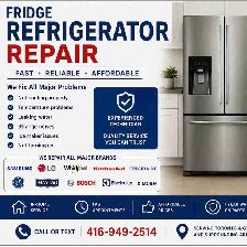 Fridge & Refrigerator Repair • 416-949-2514