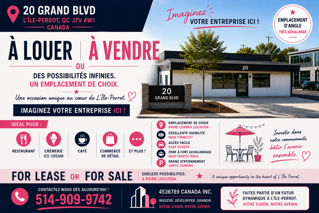 Prime Commercial Property For Lease or For Sale