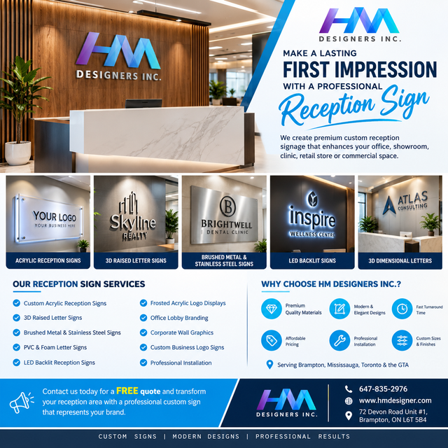 Custom Reception Signs | 3D Office Logo Signs | Acrylic & Metal