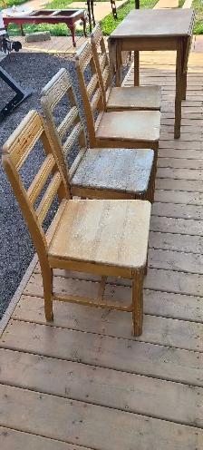 Vintage Drop-Leaf Table and Chair Set