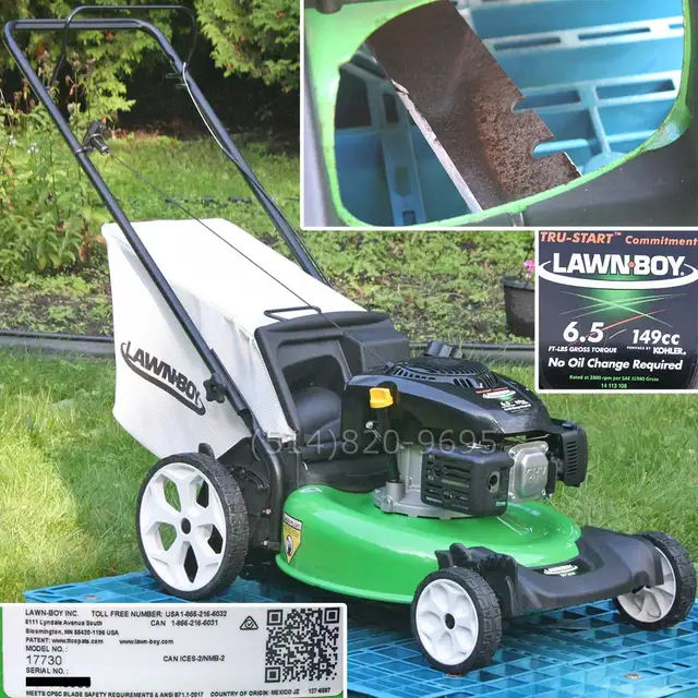 Tondeuse à gazon 21' Lawn-Boy 149cc OHV gaz avec sac COMME NEUVE