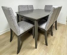 Leon’s Gray Dining Set – 6 Chairs, Extendable to 8 - Photo 2