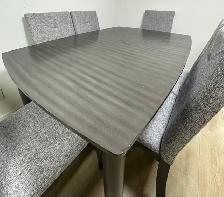 Leon’s Gray Dining Set – 6 Chairs, Extendable to 8 - Photo 6