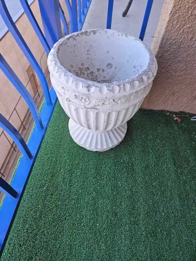 concrete flower urn