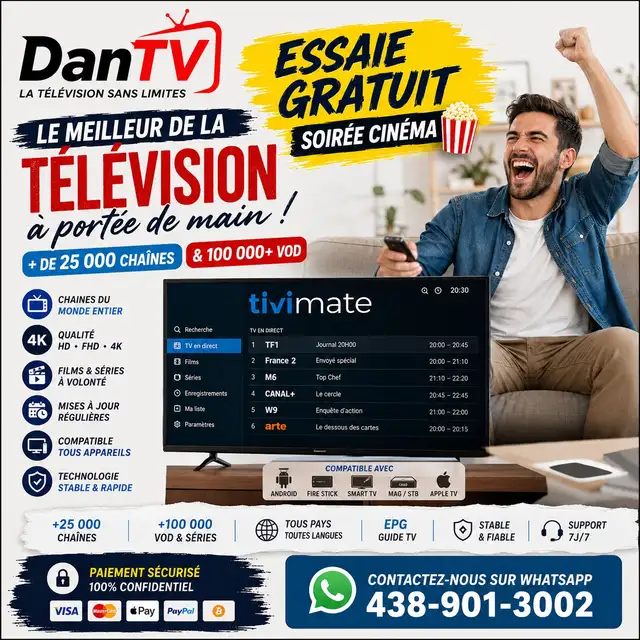 Firestick, SmartTV Codes, IP-TV text 514-427-0351