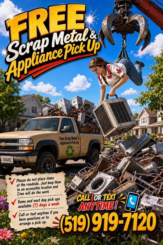 FREE Appliance & Scrap Metal Pick Up (519) 919-7120