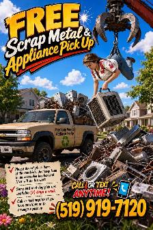FREE Appliance & Scrap Metal Pick Up (519) 919-7120