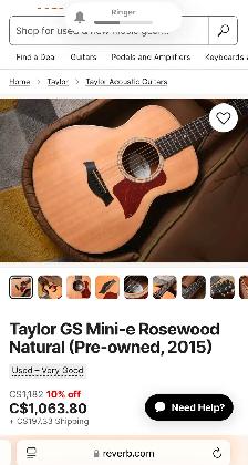 TAYLOR GS Mini Spruce & Rosewood with Electronics, CASE. Great ! - Photo 10