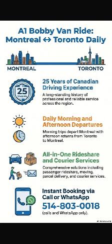 RIDESHARE CARPOOL MONTRÉAL TO TORONTO MISSISSAUGA AIRPORT - Photo 2