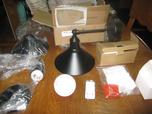 PAIR OF NEW VINTAGE BLACK WIRELESS BATTERY OPERATED WALL SCONCES
