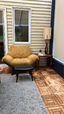 Mid century. TEAK TECK. Armchair stool Tabouret pour fauteuil / - Photo 10