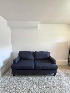 FREE DELIVERY Comfy Blue 3 Seater Fabric MCM Sofa Couch - Photo 2