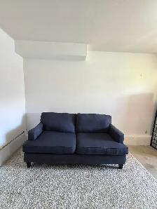 FREE DELIVERY Comfy Blue 3 Seater Fabric MCM Sofa Couch - Photo 3