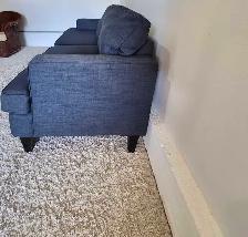 FREE DELIVERY Comfy Blue 3 Seater Fabric MCM Sofa Couch - Photo 5