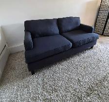 FREE DELIVERY Comfy Blue 3 Seater Fabric MCM Sofa Couch - Photo 7
