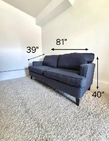 FREE DELIVERY Comfy Blue 3 Seater Fabric MCM Sofa Couch - Photo 10