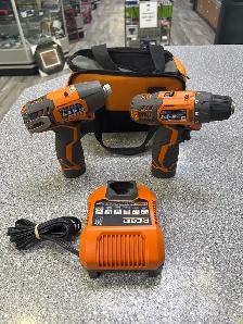 Ridgid 12V Impact/Drill Kit with 2x 2AH batteries/charger/bag - Photo 2