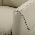 Cream Top-grain Leather Accent Chair - Photo 3