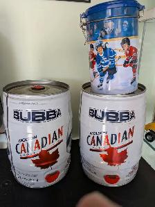 2 empty beer kegs Maple Leafs, D.Cherry,   Tim Horton coffe tin - Photo 2