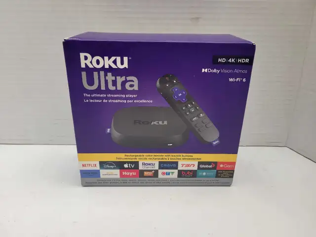 Roku Ultra 4K HD HDR Wi-fi 6 Streaming box NEW