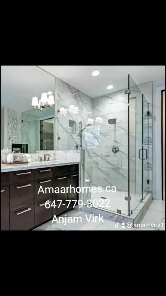 Bathroom renovation with glass enclosure