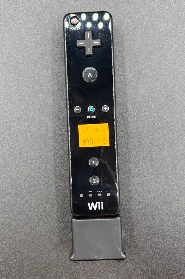 Original Black Nintendo Wii Remote with Wii Motion Plus Cube