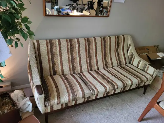 TEAK MID CENTURY SOFA/CHAIR/OTTOMAN SET