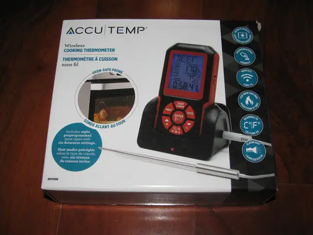 GrillPro 13925 Digital Side Table Thermometer with Probe