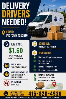 Delivery Driver Needed in Midtown Toronto