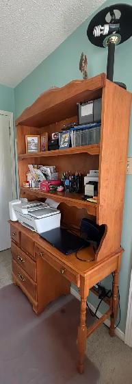 Solid Wood Desk with Bookshelf attached - Photo 3