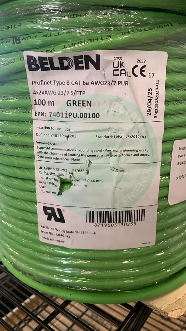 BELDEN Profinet Type B CAT 6a AWG23/7PUR 4X2XAWG 23/7 s/FTP 100m