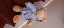 BEAU TOUTOU NEUF POCCINI BEIGE 17'HAUT SON MANTEAU BLEU: $15.00 - Photo 2