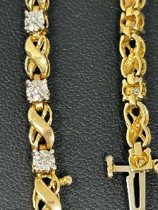 10K Gold XO/Crossover Tennis Bracelet - Photo 6