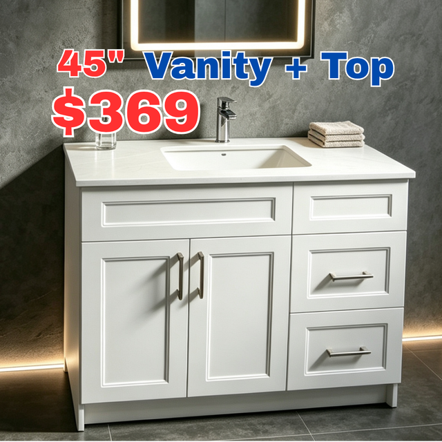 45' Modern Bathroom Vanity   Quartz Top – $369