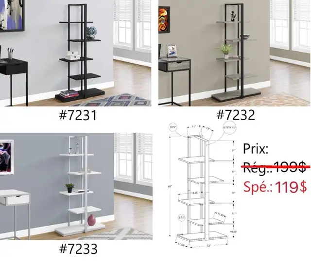 Des étagères/ Shelves/ Bibliothèques/ bookcases en liquidation