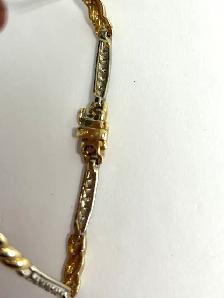 10k Two Tone X-and-bar crossover Diamond Bracelet - Photo 5