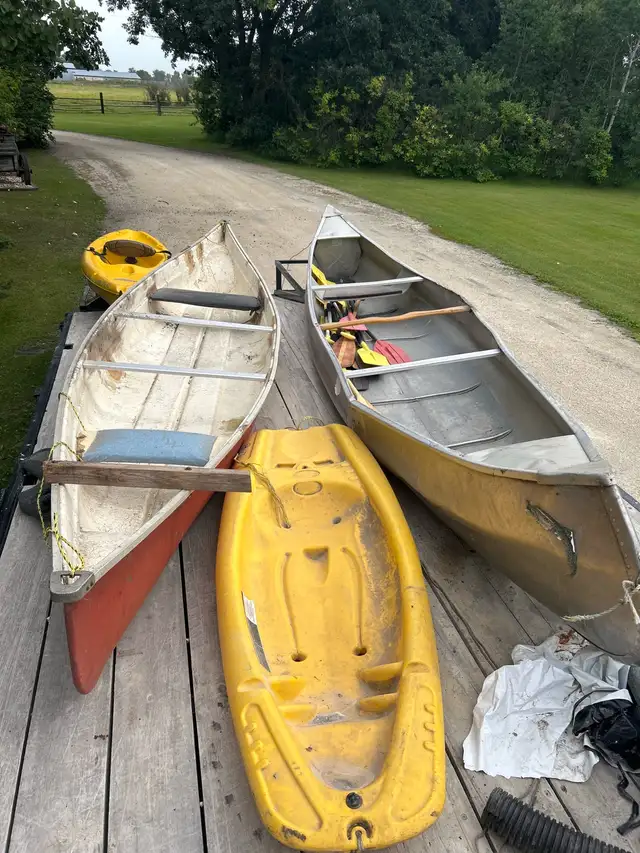 canoes and kids kayaks