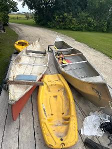 canoes and kids kayaks