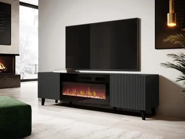 NEW WALL MOUNTED ELECTRIC FIREPLACE TV STAND TS056B