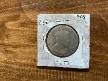 1908 CANDIAN 50 Cents Coin !