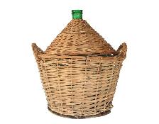 Vintage Italian  Glass Demijohn in wicker basket ( 54 L)