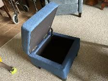 Foot stool and storage.