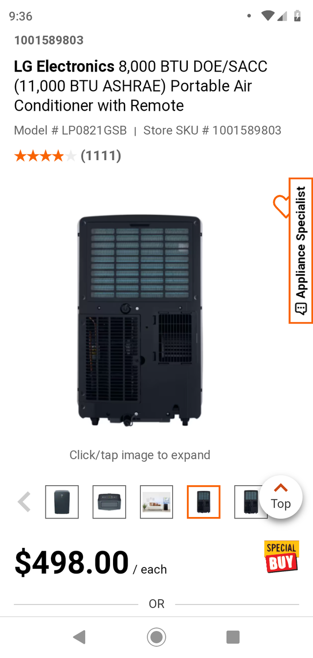 LG PORTABLE AIR CONDITIONER