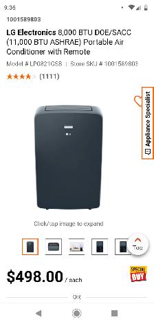 LG PORTABLE AIR CONDITIONER - Photo 3