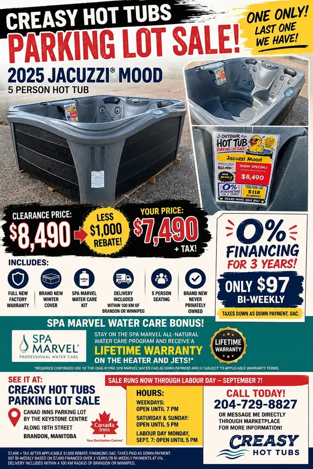 NEW Jacuzzi Brand 5 person hot tub clearance