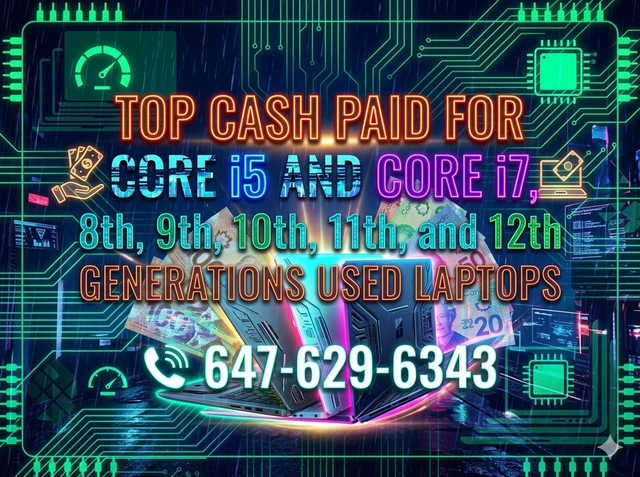 Wanted: Intel Core i5 & i7 Laptops (8th to 12th Gen) – Bulk Cash